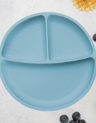APPEKIDS Farfurie compartimentata din silicon cu ventuza Aqua Blue