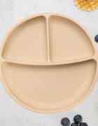 APPEKIDS Farfurie compartimentata din silicon cu ventuza Bubble Beige