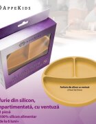 APPEKIDS Farfurie compartimentata din silicon cu ventuza Honey