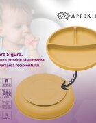 APPEKIDS Farfurie compartimentata din silicon cu ventuza Honey