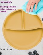 APPEKIDS Farfurie compartimentata din silicon cu ventuza Honey