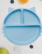 APPEKIDS Farfurie compartimentata din silicon cu ventuza Kitty Aqua Blue