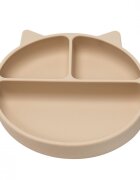 APPEKIDS Farfurie compartimentata din silicon cu ventuza Kitty Bubble Beige
