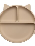 APPEKIDS Farfurie compartimentata din silicon cu ventuza Kitty Bubble Beige
