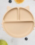 APPEKIDS Farfurie compartimentata din silicon cu ventuza Kitty Bubble Beige