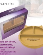 APPEKIDS Farfurie compartimentata din silicon cu ventuza Kitty Honey
