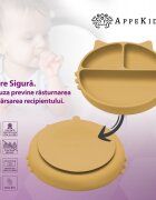 APPEKIDS Farfurie compartimentata din silicon cu ventuza Kitty Honey