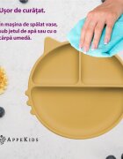 APPEKIDS Farfurie compartimentata din silicon cu ventuza Kitty Honey