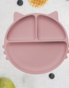 APPEKIDS Farfurie compartimentata din silicon cu ventuza Kitty Old Rose