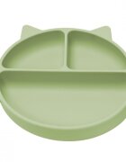 APPEKIDS Farfurie compartimentata din silicon cu ventuza Kitty Raw Green