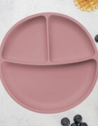 APPEKIDS Farfurie compartimentata din silicon cu ventuza Old Rose