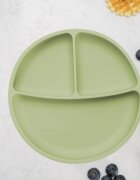 APPEKIDS Farfurie compartimentata din silicon cu ventuza Raw Green