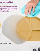 APPEKIDS Farfurie compartimentata din silicon cu ventuza si capac Honey