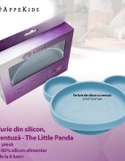 APPEKIDS Farfurie din silicon cu ventuza Panda Aqua Blue