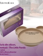 APPEKIDS Farfurie din silicon cu ventuza Panda Bubble Beige