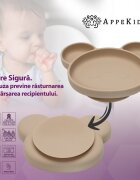 APPEKIDS Farfurie din silicon cu ventuza Panda Bubble Beige