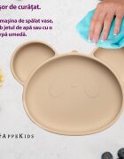 APPEKIDS Farfurie din silicon cu ventuza Panda Bubble Beige