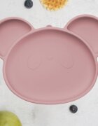 APPEKIDS Farfurie din silicon cu ventuza Panda Old Rose