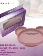 APPEKIDS Farfurie din silicon cu ventuza Panda Old Rose