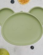 APPEKIDS Farfurie din silicon cu ventuza Panda Raw Green