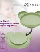 APPEKIDS Farfurie din silicon cu ventuza Panda Raw Green