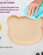 APPEKIDS Farfurie din silicon cu ventuza The Little Bear Bubble Beige
