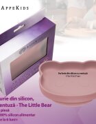 APPEKIDS Farfurie din silicon cu ventuza The Little Bear Old Rose