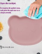 APPEKIDS Farfurie din silicon cu ventuza The Little Bear Old Rose