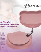 APPEKIDS Farfurie din silicon cu ventuza The Little Bear Old Rose