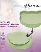 APPEKIDS Farfurie din silicon cu ventuza The Little Bear Raw Green
