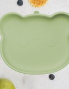 APPEKIDS Farfurie din silicon cu ventuza The Little Bear Raw Green