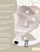 APPEKIDS Leagan electric pentru bebelusi cu spatar reglabil si senzor de miscare Evoque Bubble Beige