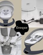 APPEKIDS Leagan electric pentru bebelusi cu spatar reglabil si senzor de miscare Evoque Powder Grey