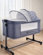 APPEKIDS Patut Co-sleeper multifunctional 4 in 1 Dreamy Grey cu inclinare antireflux functie de leganare manuala 5 niveluri de reglare a inaltimii accesorii incluse