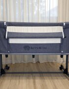 APPEKIDS Patut Co-sleeper multifunctional 4 in 1 Dreamy Grey cu inclinare antireflux functie de leganare manuala 5 niveluri de reglare a inaltimii accesorii incluse