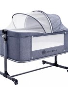 APPEKIDS Patut Co-sleeper multifunctional 4 in 1 Dreamy Grey cu inclinare antireflux functie de leganare manuala 5 niveluri de reglare a inaltimii accesorii incluse