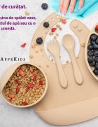 APPEKIDS Set diversificare din silicon 5 piese Classic Bubble Beige