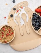 APPEKIDS Set diversificare din silicon 5 piese Classic Bubble Beige