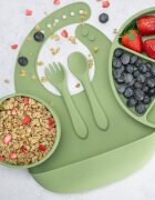 APPEKIDS Set diversificare din silicon 5 piese Classic Raw Green