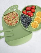 APPEKIDS Set diversificare din silicon 5 piese Classic Raw Green