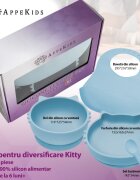 APPEKIDS Set diversificare din silicon 5 piese Kitty Aqua Blue