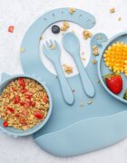 APPEKIDS Set diversificare din silicon 5 piese Kitty Aqua Blue