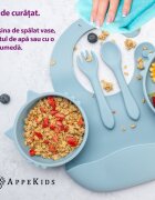 APPEKIDS Set diversificare din silicon 5 piese Kitty Aqua Blue