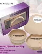 APPEKIDS Set diversificare din silicon 5 piese Kitty Bubble Beige