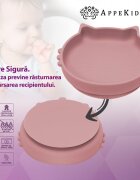 APPEKIDS Set diversificare din silicon 5 piese Kitty Old Rose