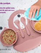 APPEKIDS Set diversificare din silicon 5 piese Kitty Old Rose
