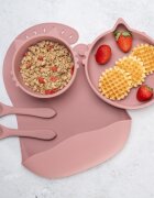 APPEKIDS Set diversificare din silicon 5 piese Kitty Old Rose