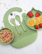 APPEKIDS Set diversificare din silicon 5 piese Kitty Raw Green