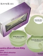 APPEKIDS Set diversificare din silicon 5 piese Kitty Raw Green