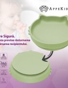 APPEKIDS Set diversificare din silicon 5 piese Kitty Raw Green